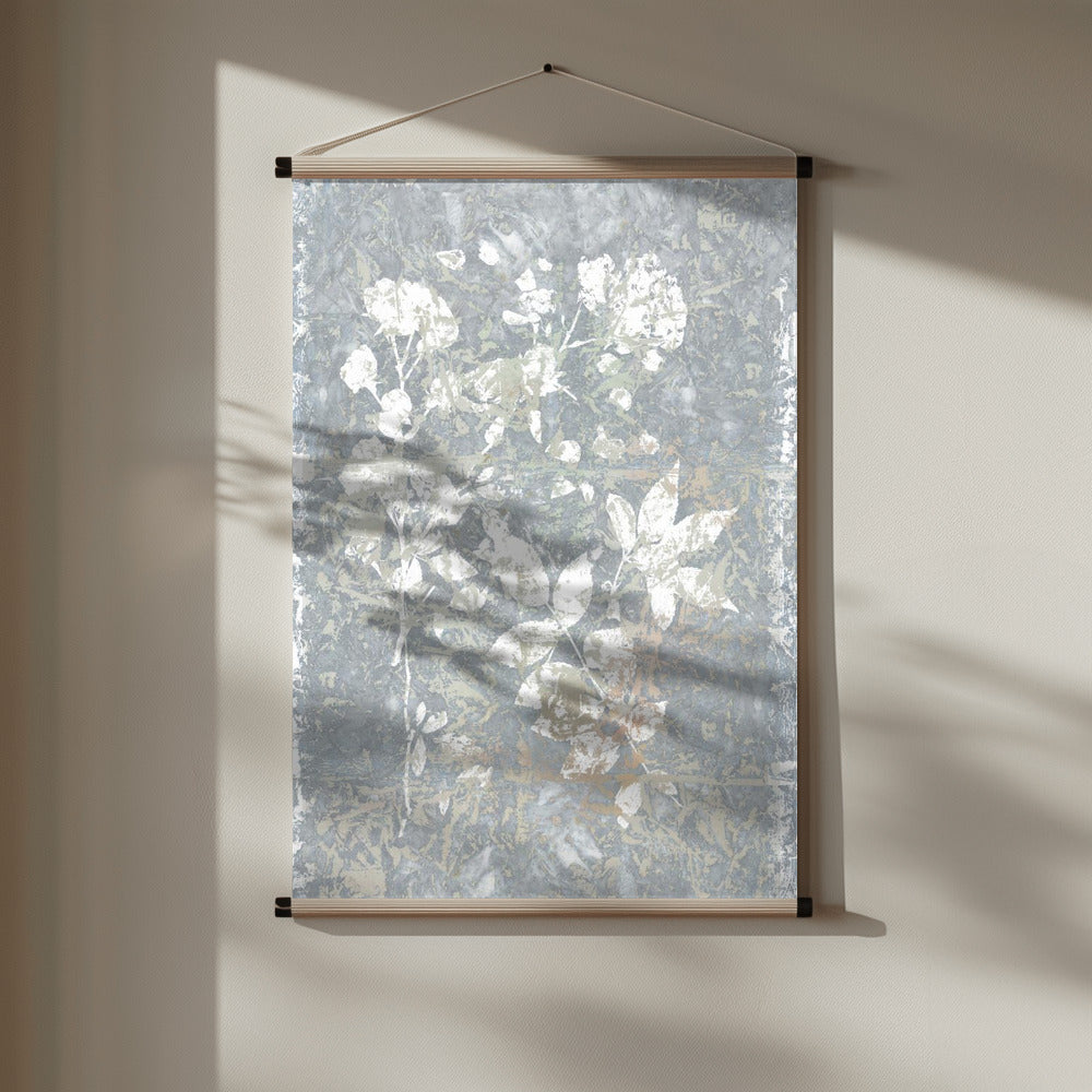 Botanical White Textured Floral 2 Poster och Canvastavla