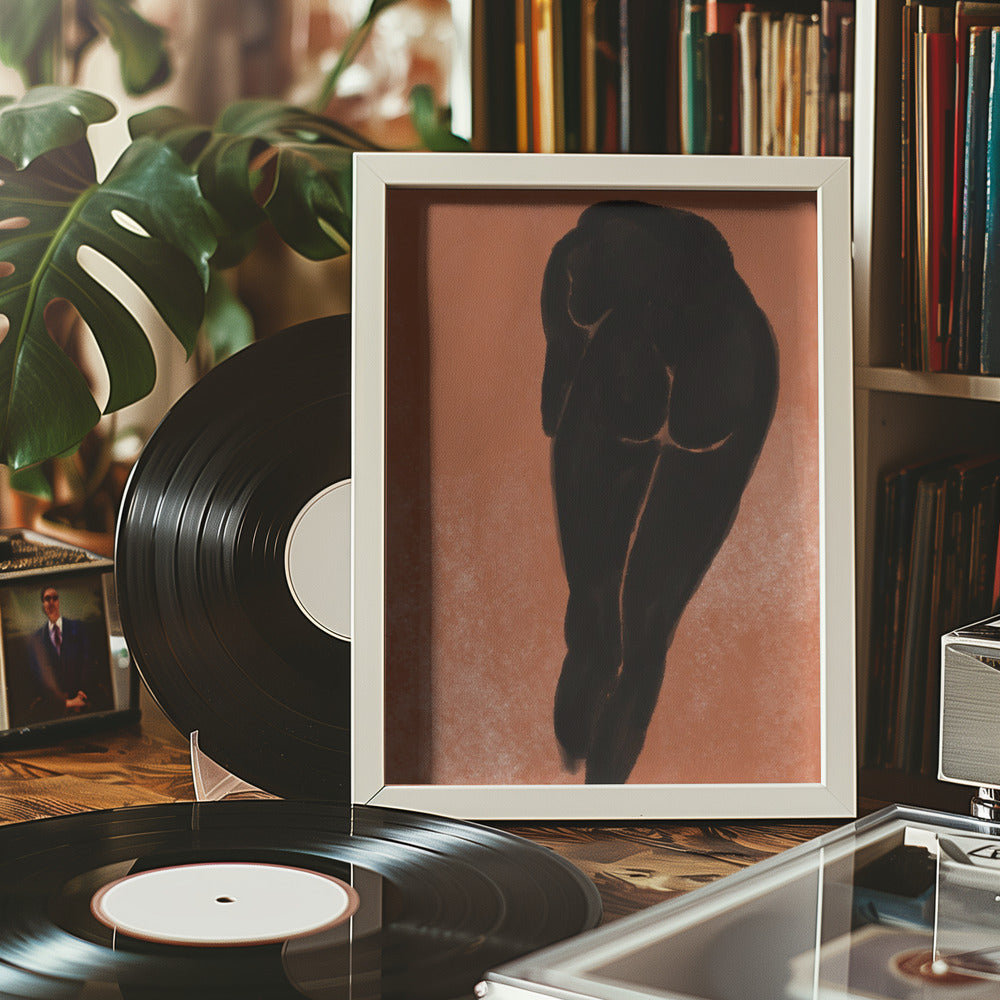 Bathing nude in black Poster och Canvastavla