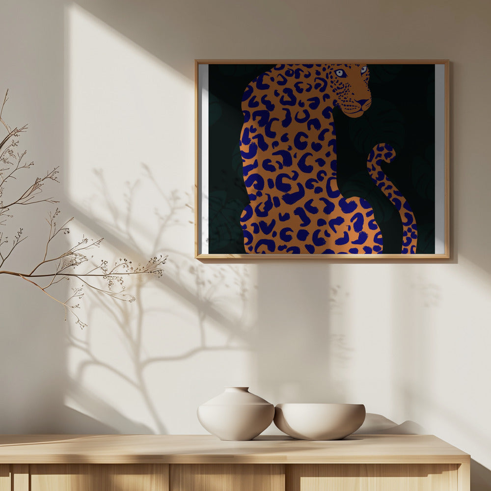 Orange Leopard Poster och Canvastavla