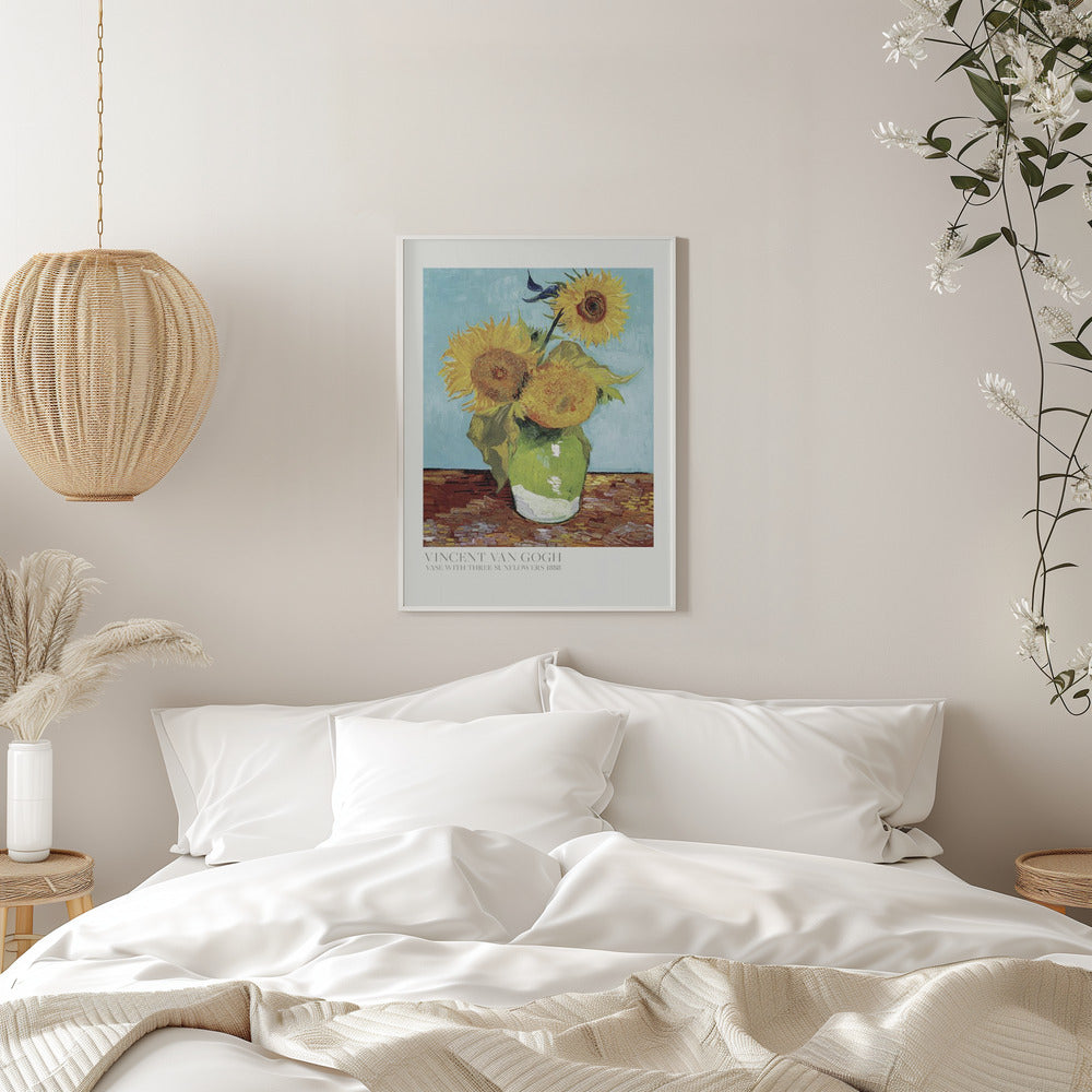 Vase With Three Sunflowers Poster och Canvastavla