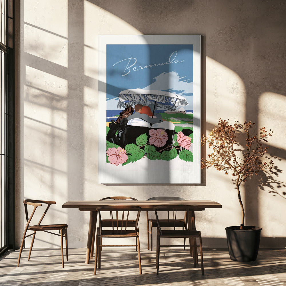 Bermuda (1940 1950) By Adolph Treidler Poster och Canvastavla