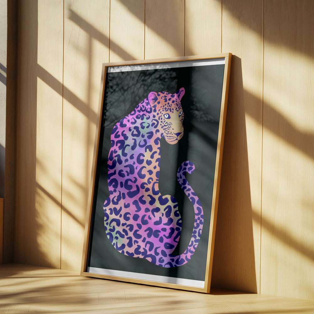 Iridescent Leopard Poster och Canvastavla
