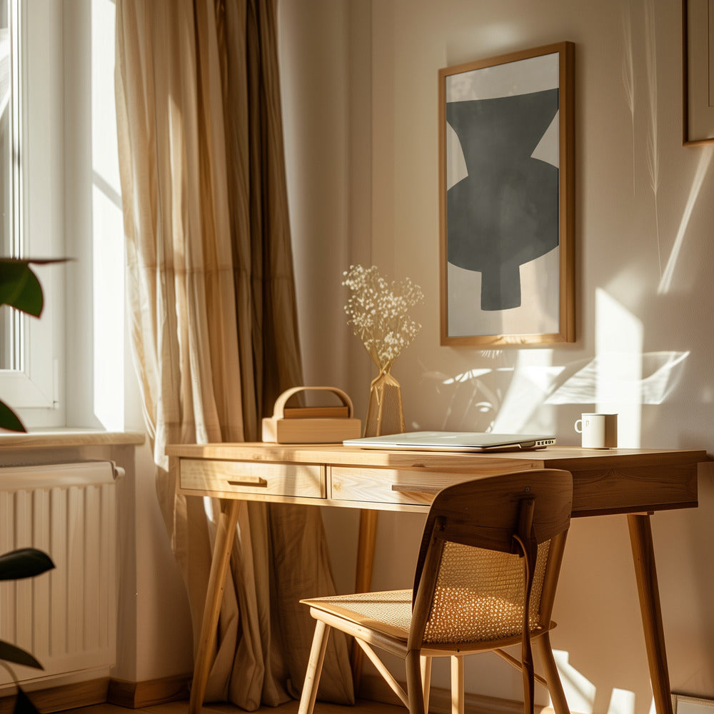 Black Vase Artwork Poster och Canvastavla