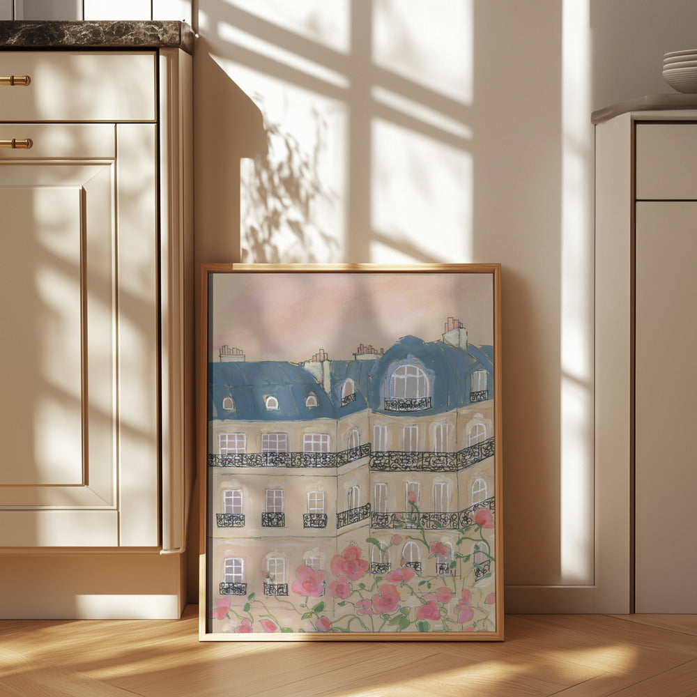 Sunset Over Paris 70x100 Poster och Canvastavla