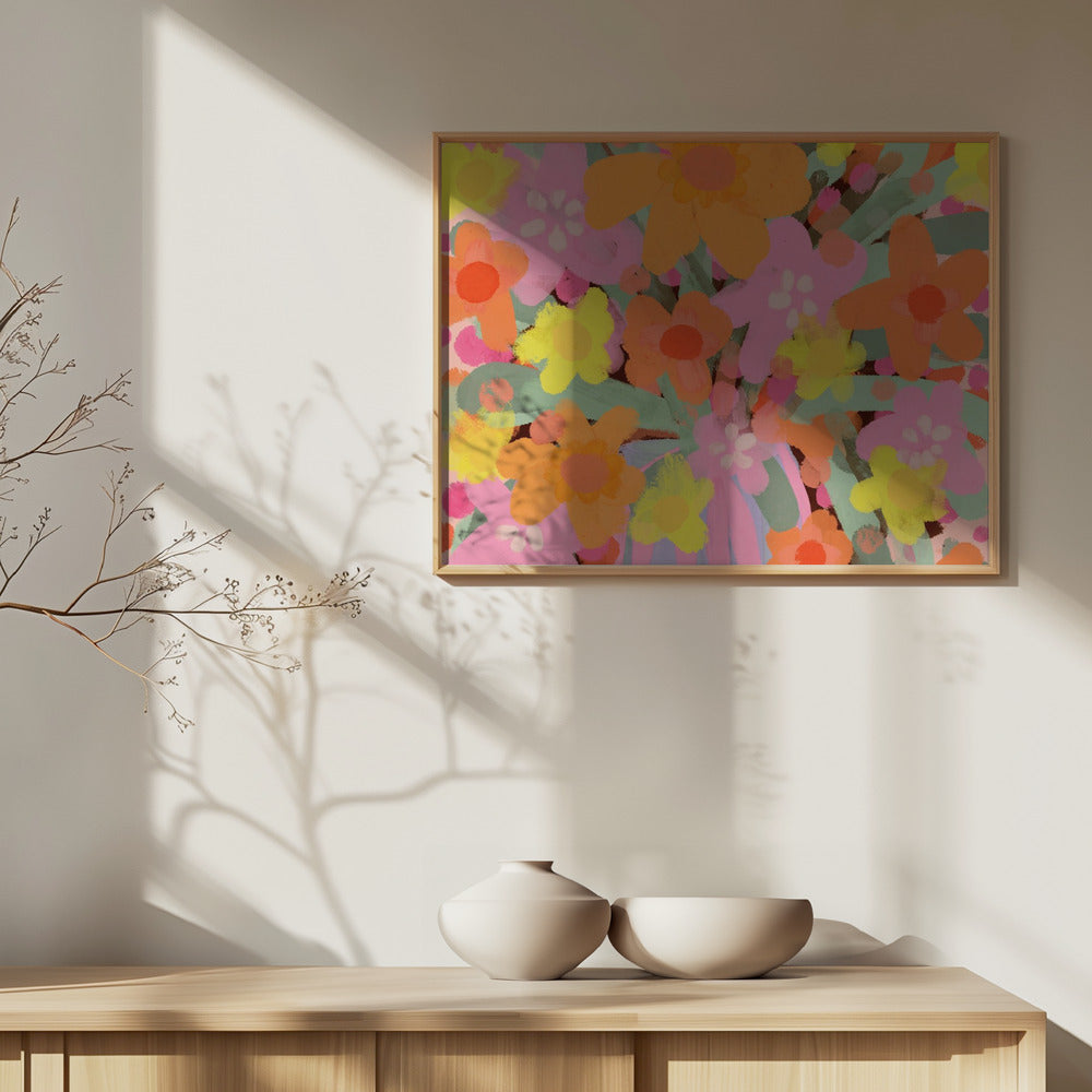 Neon Bouquet Poster och Canvastavla