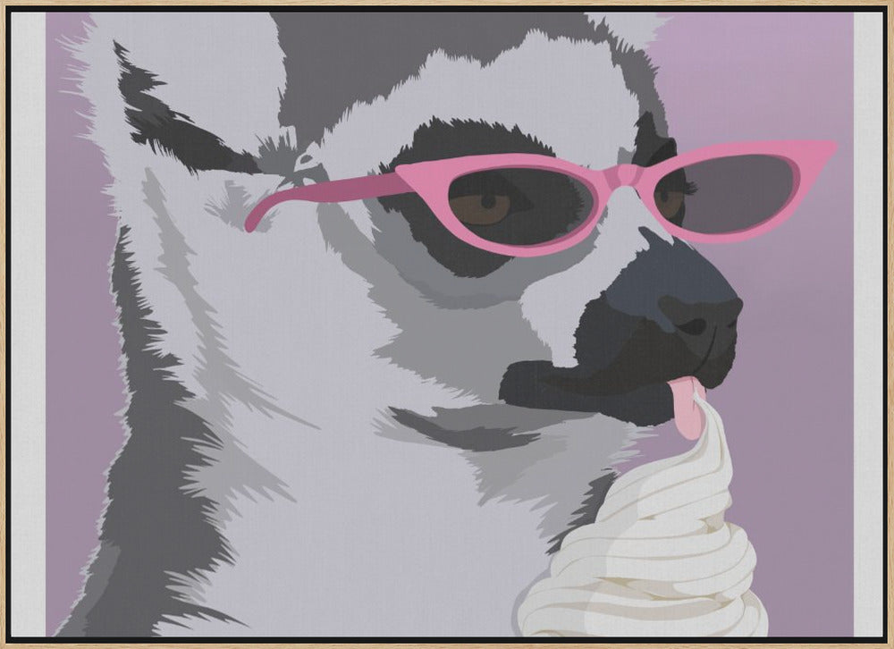 Jugdy Lemur with Icecream Poster och Canvastavla