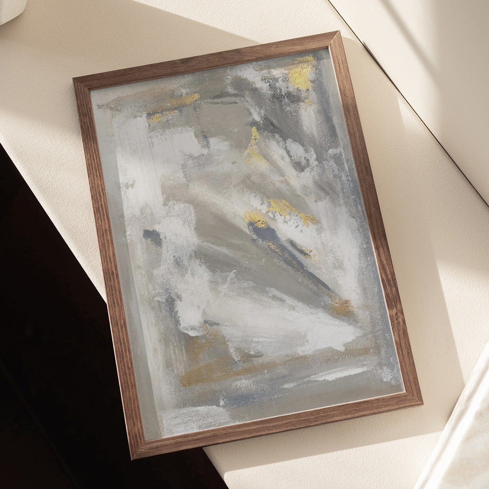 Gilded Momentum Abstract Poster och Canvastavla