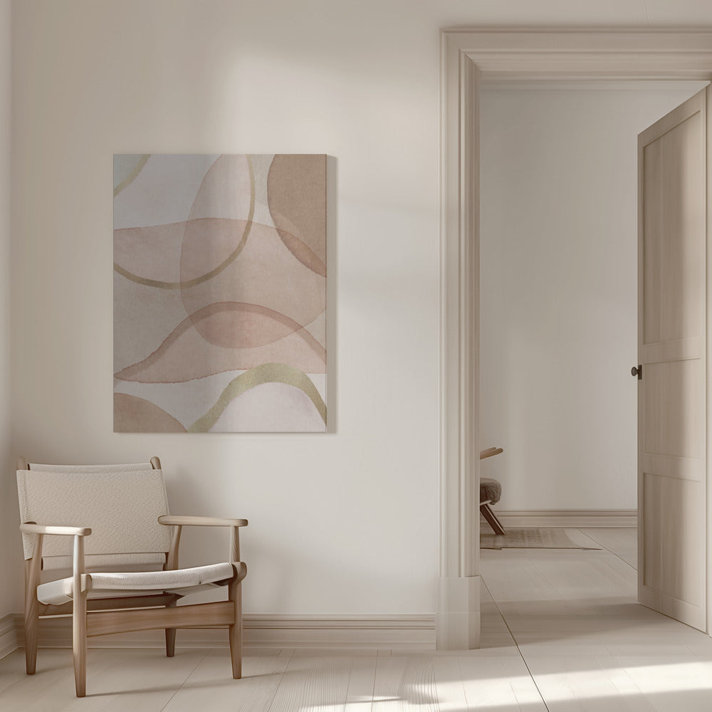 Blush and Brown Abstract Poster och Canvastavla