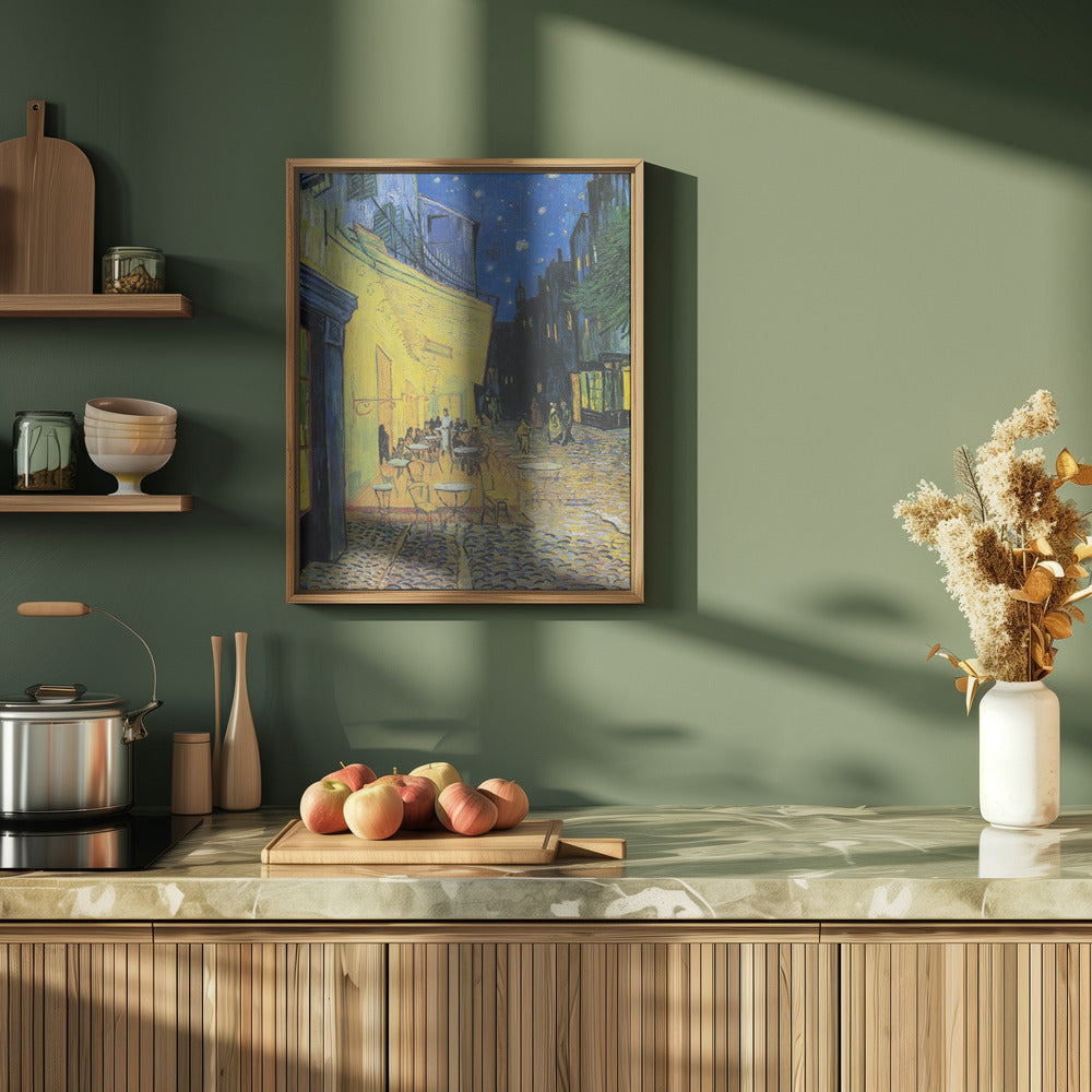 Café Terrace At Night Poster och Canvastavla