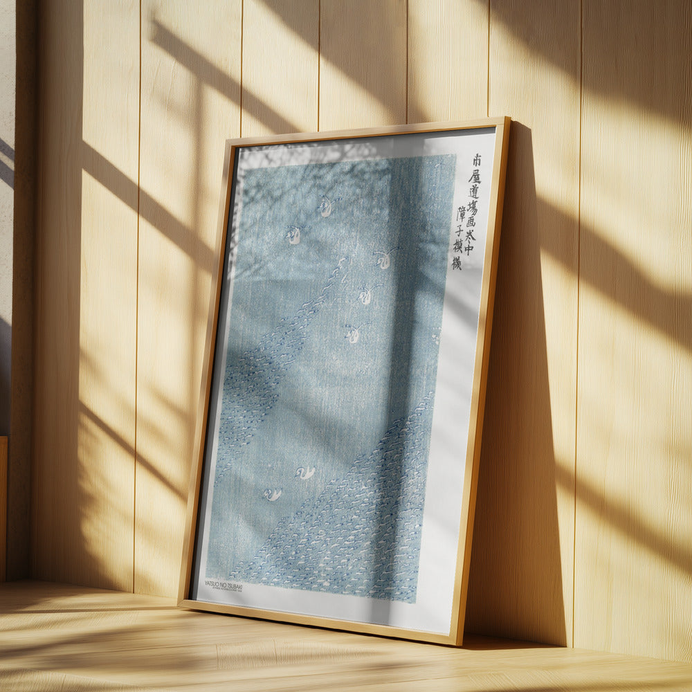 Woodblock Print Blue Poster och Canvastavla