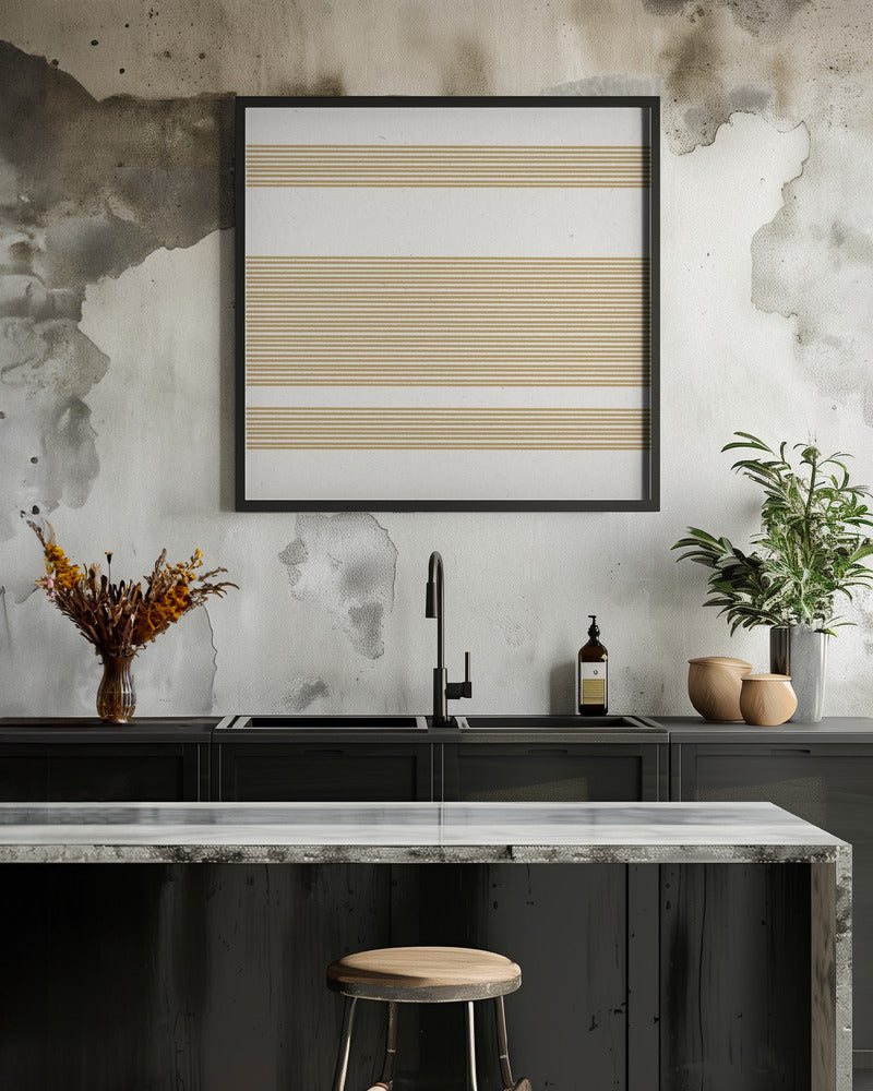 Simple Yellow Lines Pattern Poster och Canvastavla