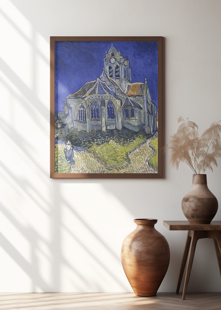 Vincent Van Gogh's the Church At Auvers (1890) Poster och Canvastavla