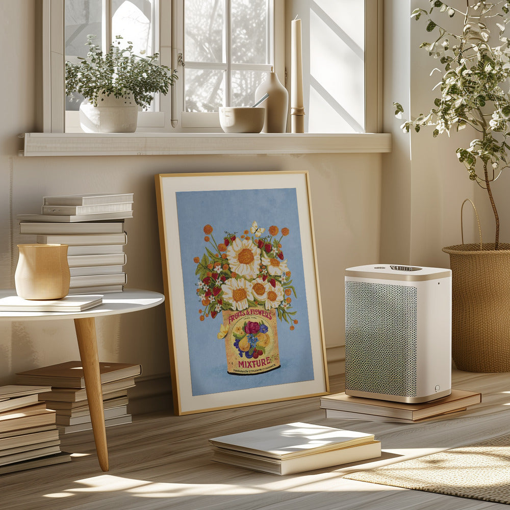 Flowers In a Vinatge Tea Can Poster och Canvastavla