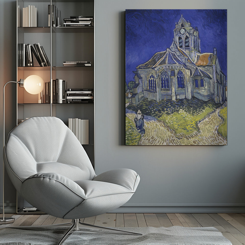 Vincent Van Gogh's the Church At Auvers (1890) Poster och Canvastavla
