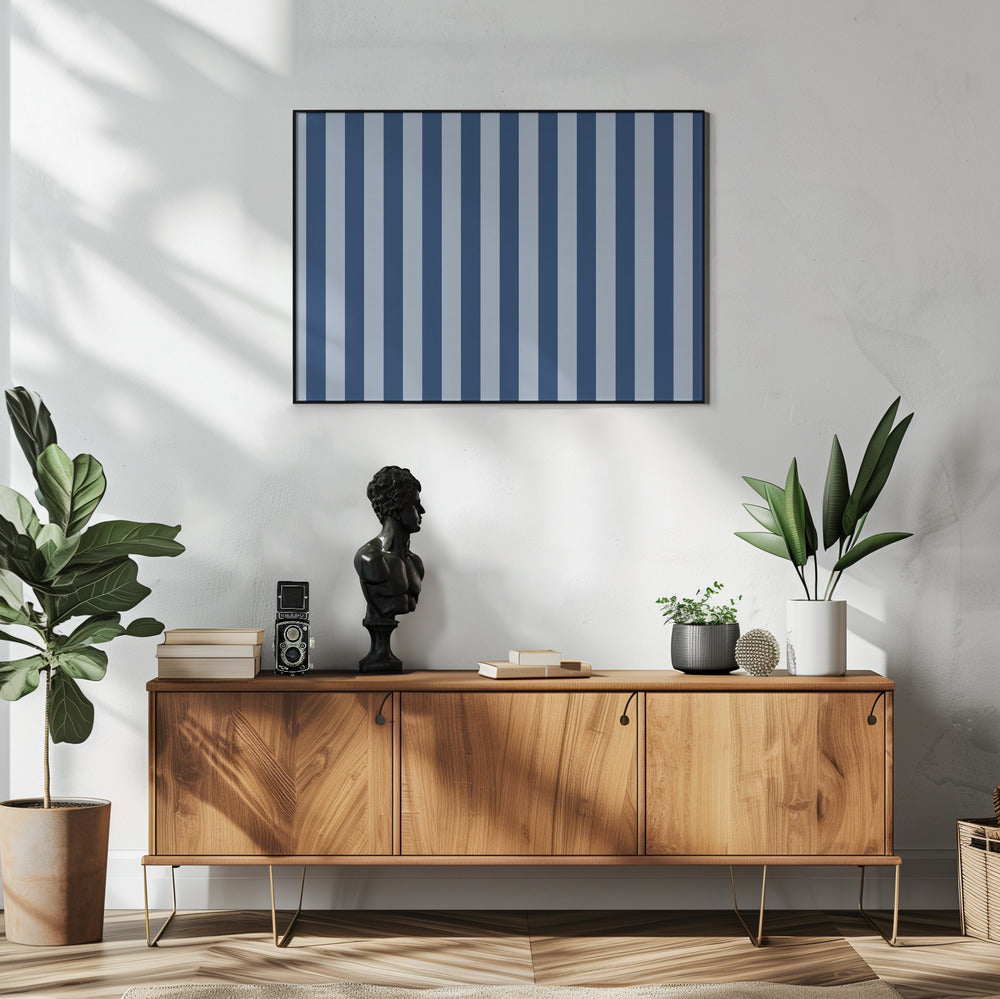 Blue Stripes Poster och Canvastavla