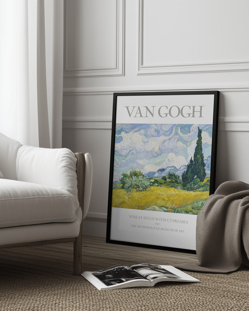 Wheat Field With Cypresses Poster och Canvastavla