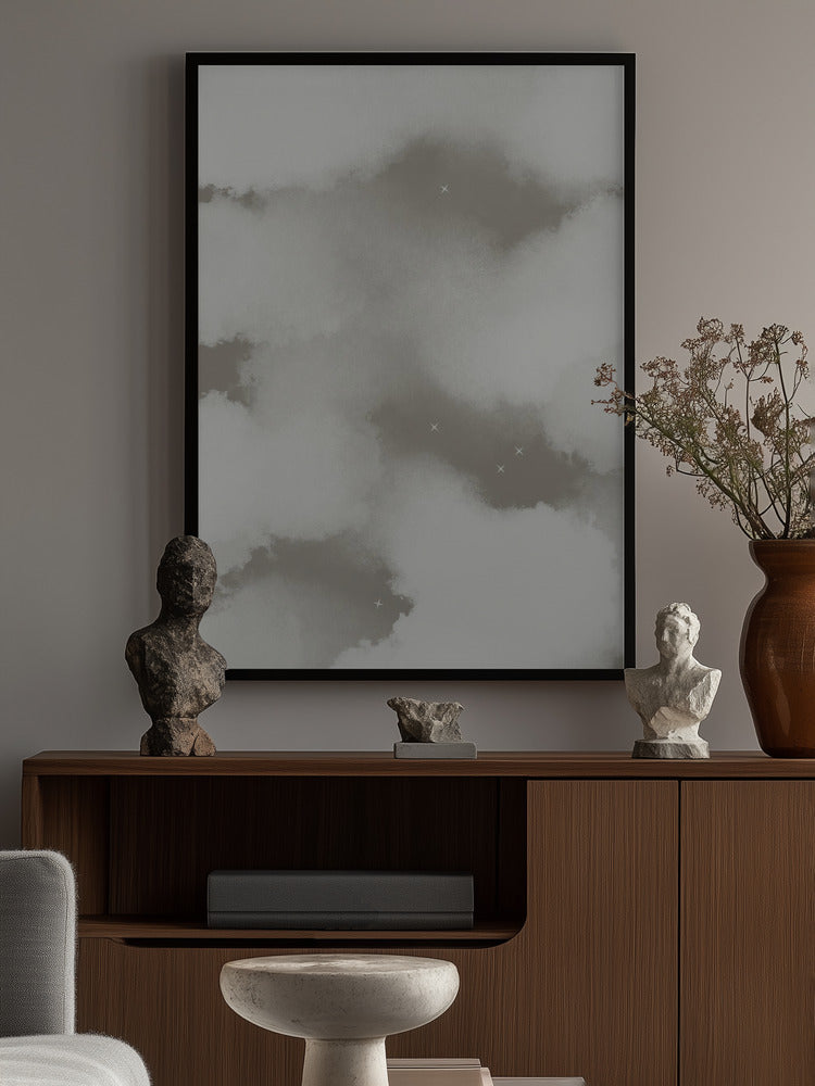 Cloudy White Poster och Canvastavla