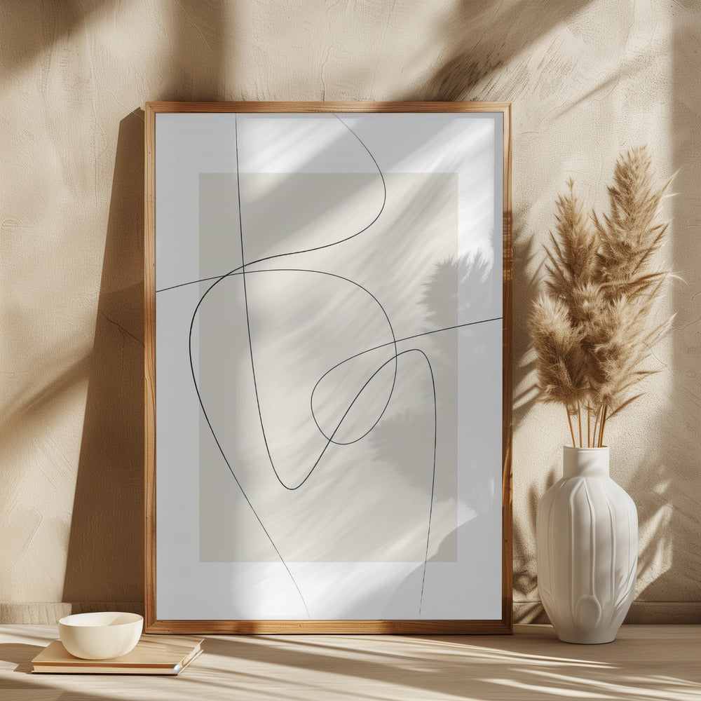 Beige Abstract Poster och Canvastavla