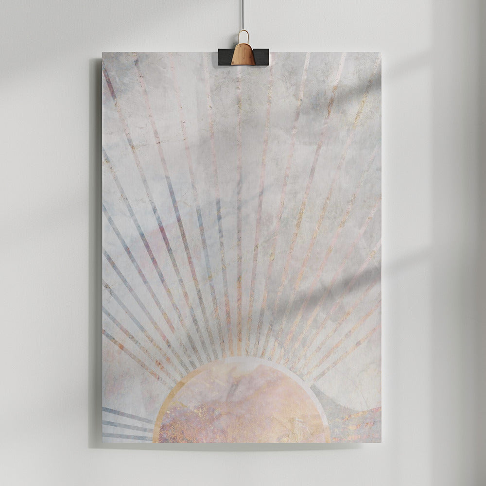 Sun Boho Morning Metallic Print Poster och Canvastavla