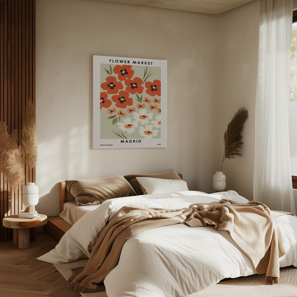 Flower Market Madrid Poster och Canvastavla