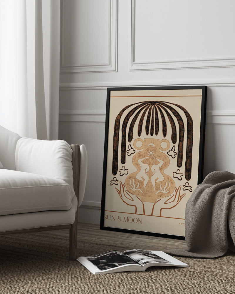 Vessel Collection : Sun & Moon (LineArt) Poster och Canvastavla