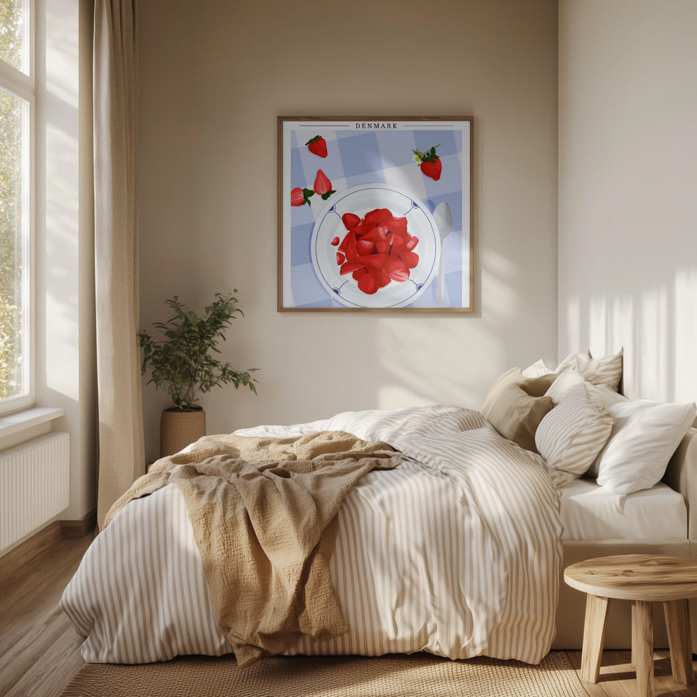 Strawberry with cream - Denmark Poster och Canvastavla