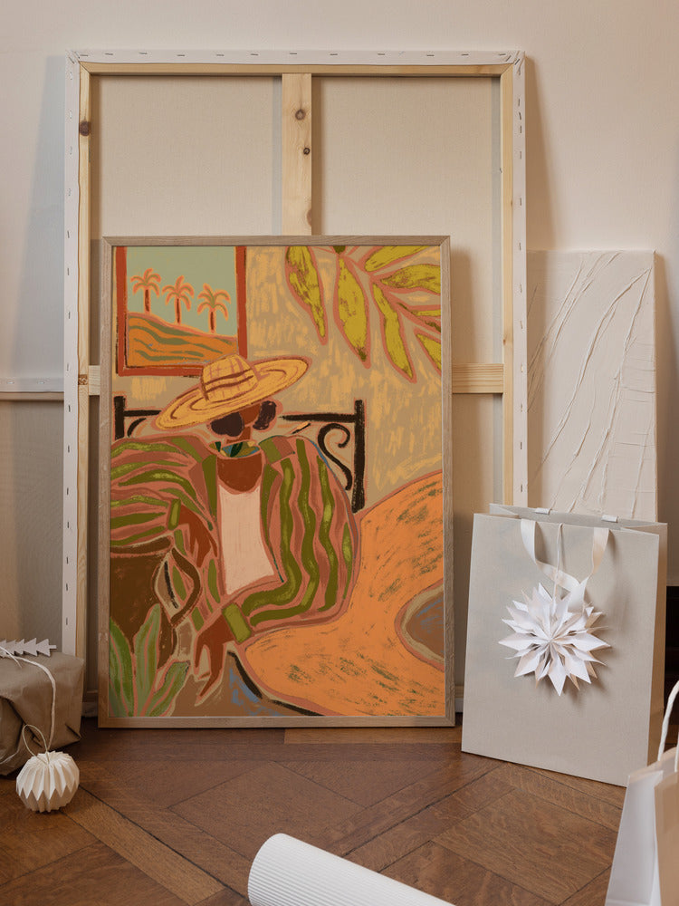 Lady in Stripe Poster och Canvastavla