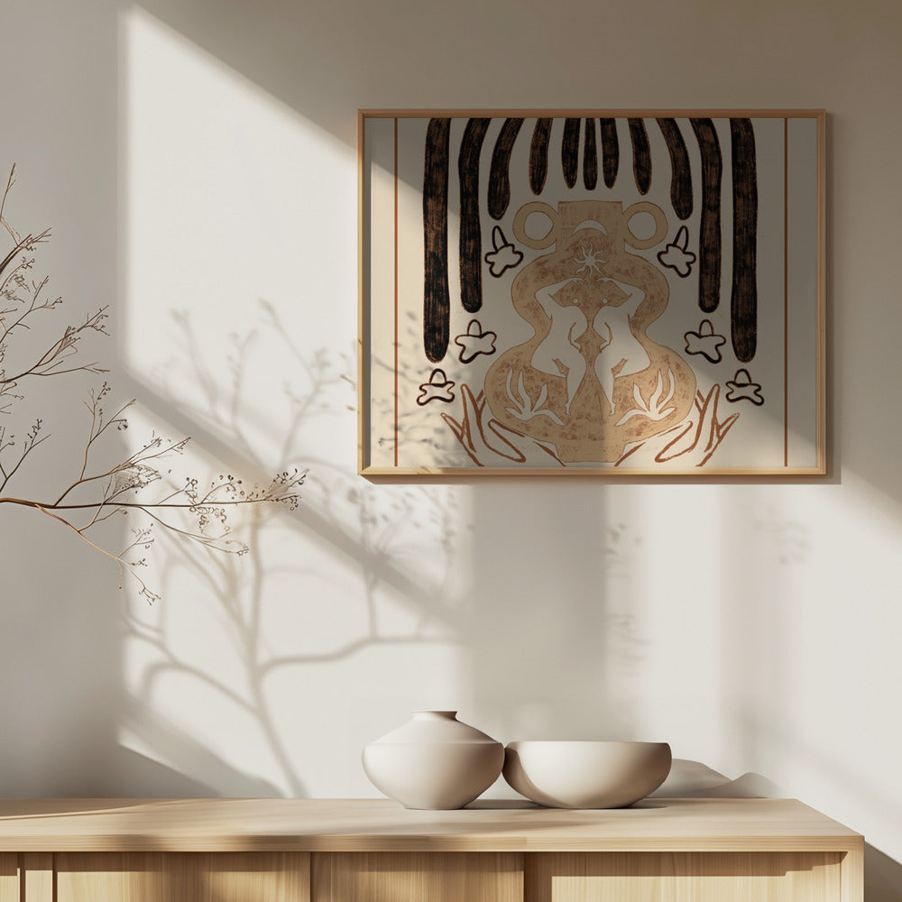 Vessel Collection : Sun & Moon (LineArt) Poster och Canvastavla