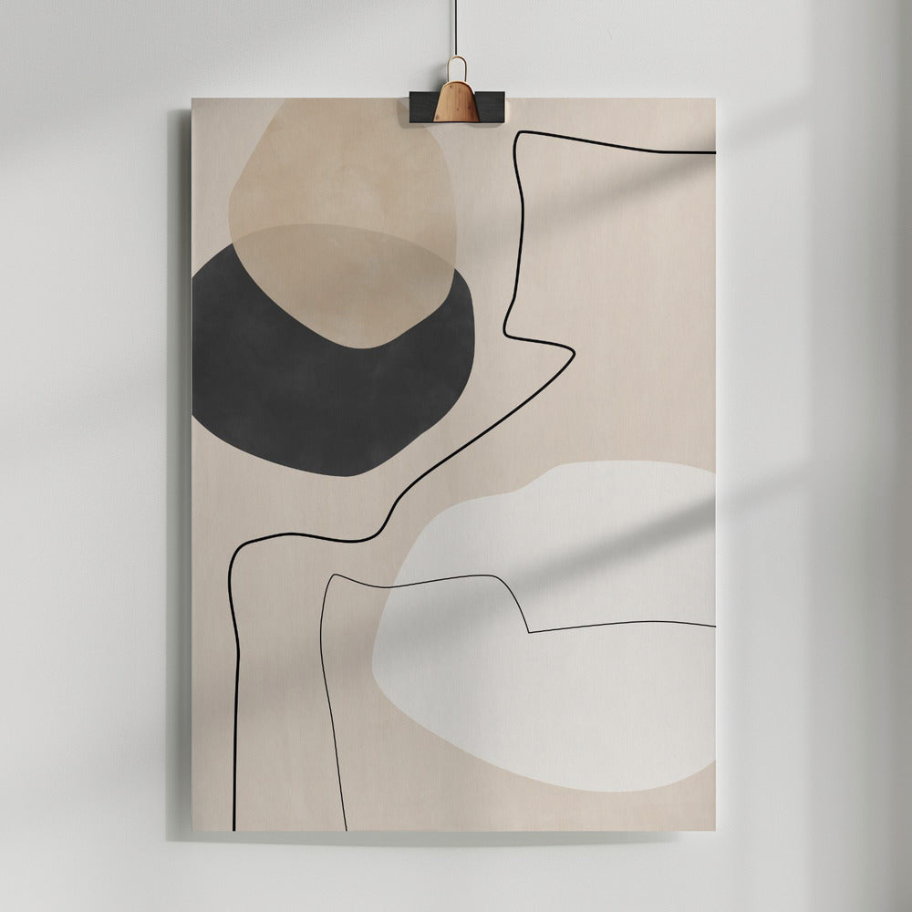 Organic Shapes & Lines Painting Poster och Canvastavla