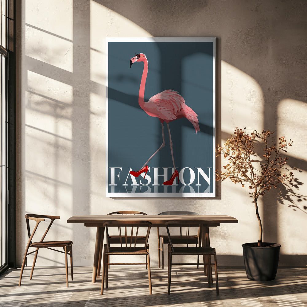 Fashion Flamingo Poster och Canvastavla