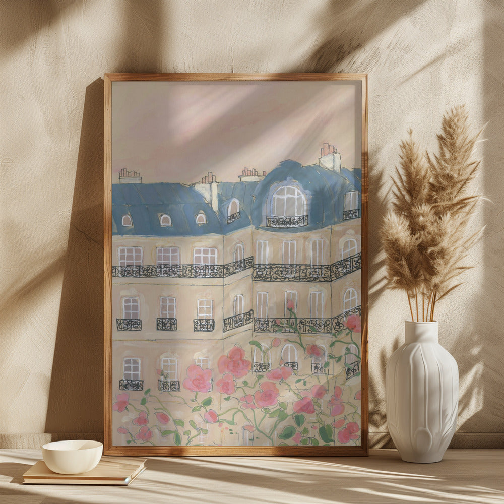 Sunset Over Paris 70x100 Poster och Canvastavla