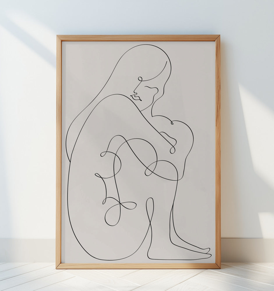 Woman Lines Black Poster och Canvastavla