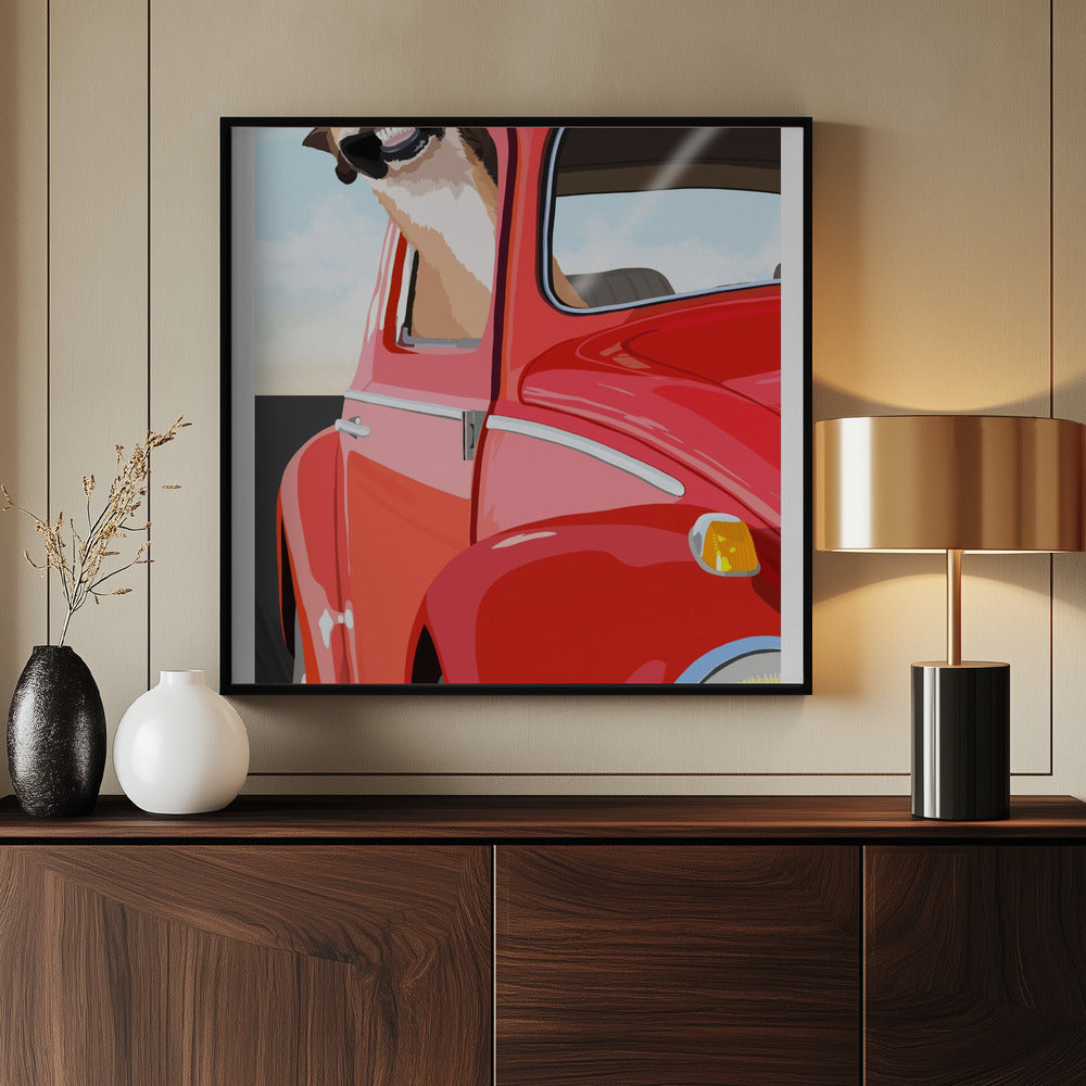 Zoom Dog Poster och Canvastavla