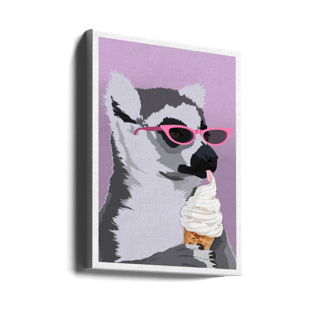 Jugdy Lemur with Icecream Poster och Canvastavla