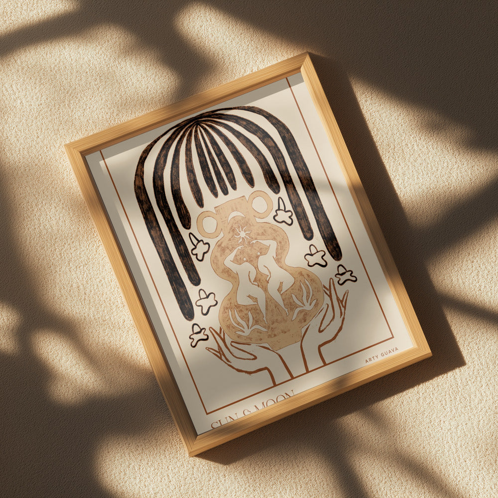 Vessel Collection : Sun & Moon (LineArt) Poster och Canvastavla