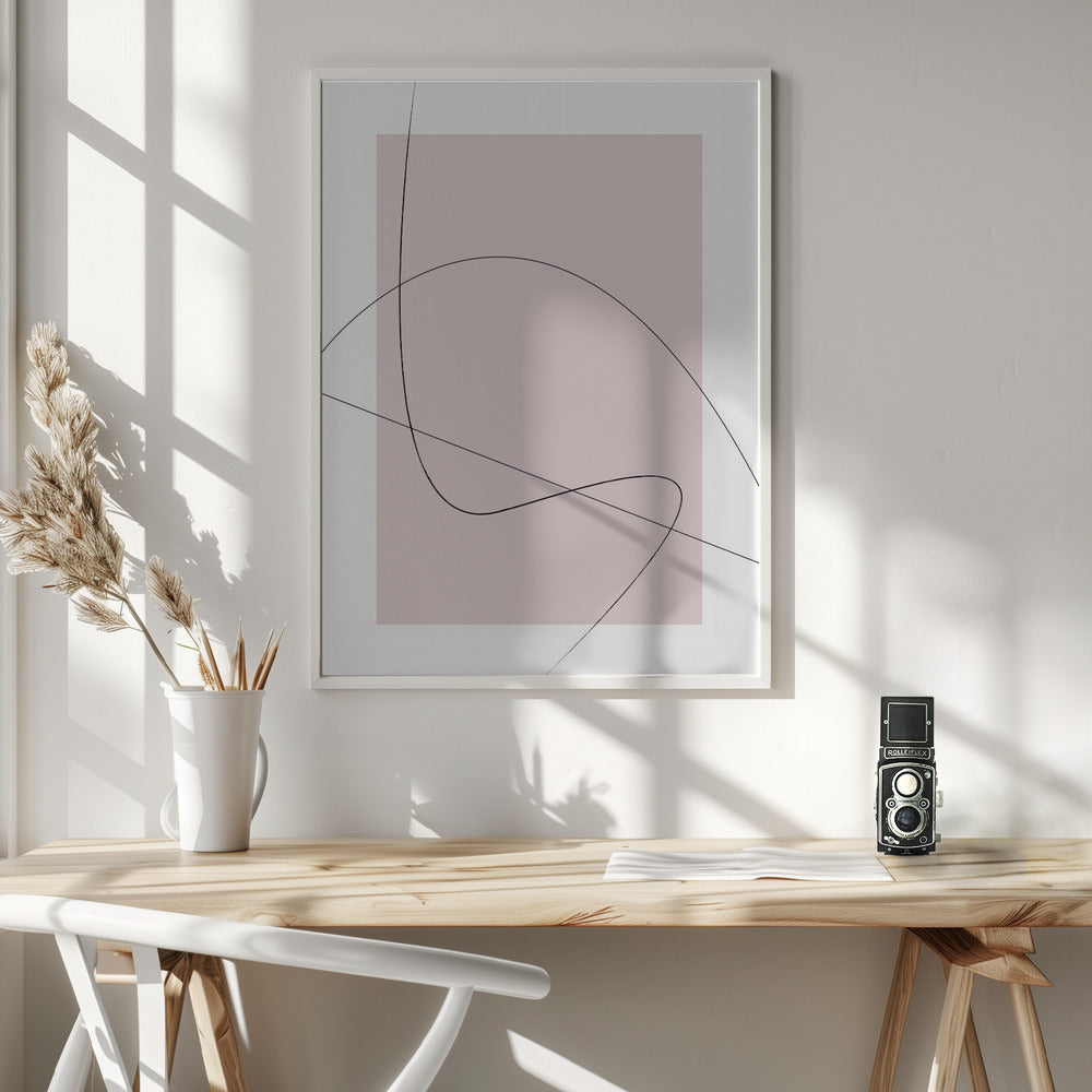 Blush Abstract Poster och Canvastavla