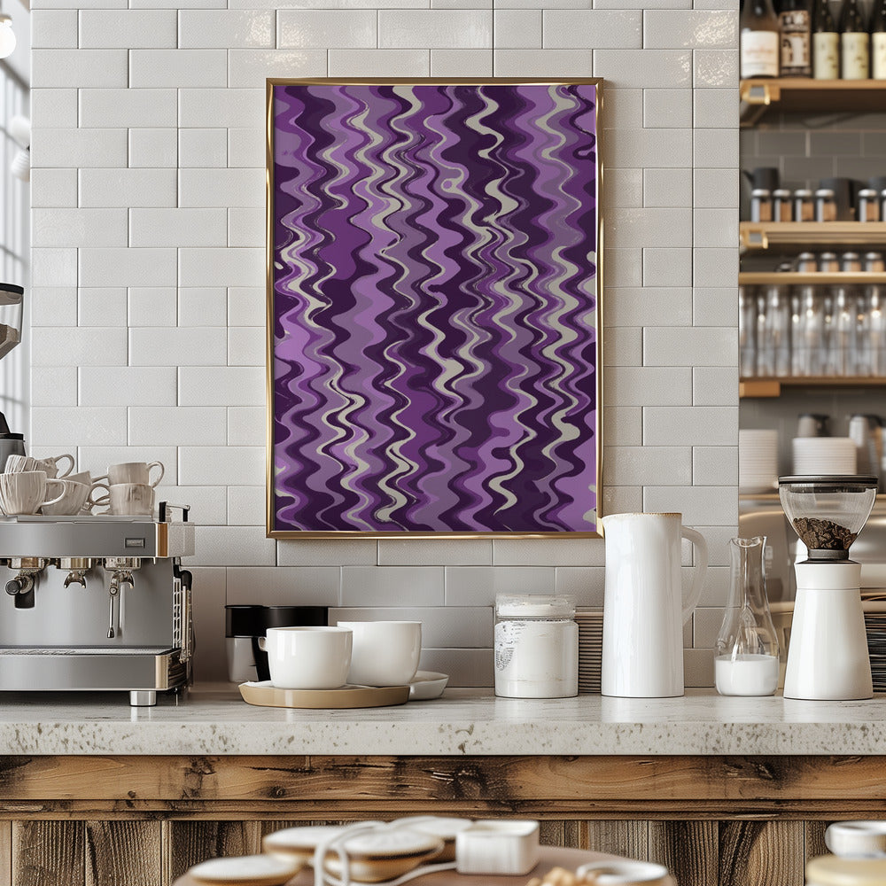 Purple Wavey Pattern Poster och Canvastavla