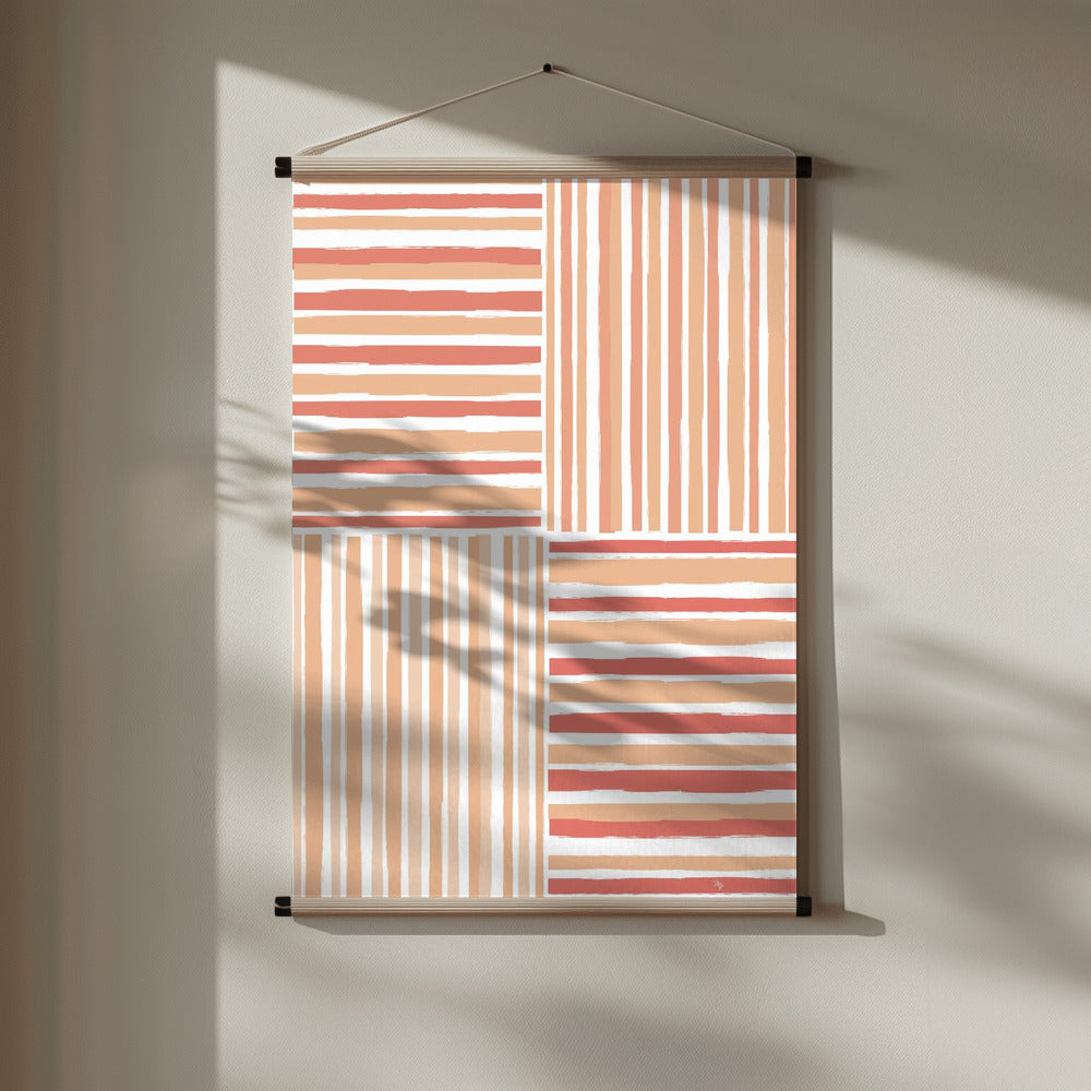 Peach Stripes Poster och Canvastavla