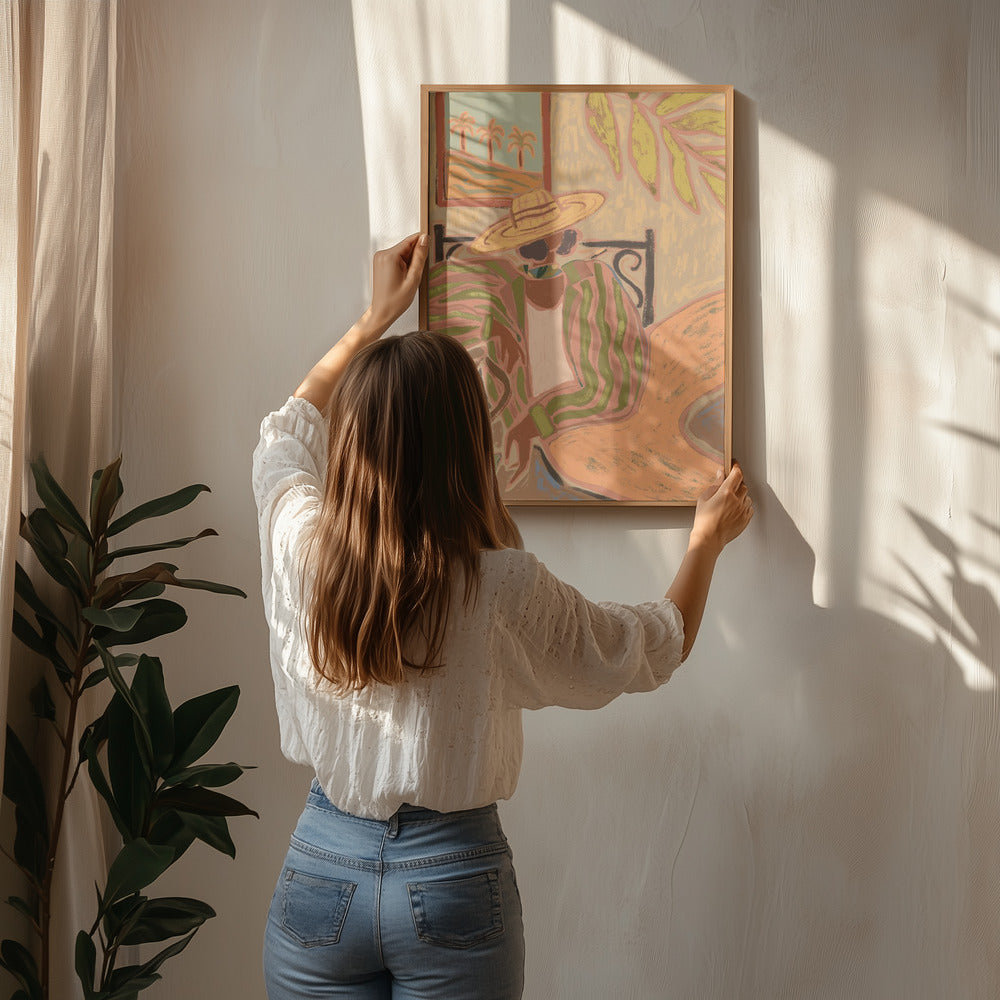 Lady in Stripe Poster och Canvastavla