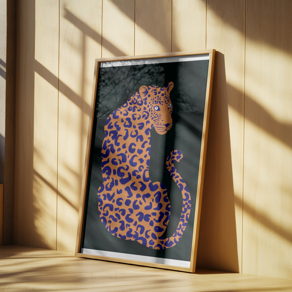 Orange Leopard Poster och Canvastavla