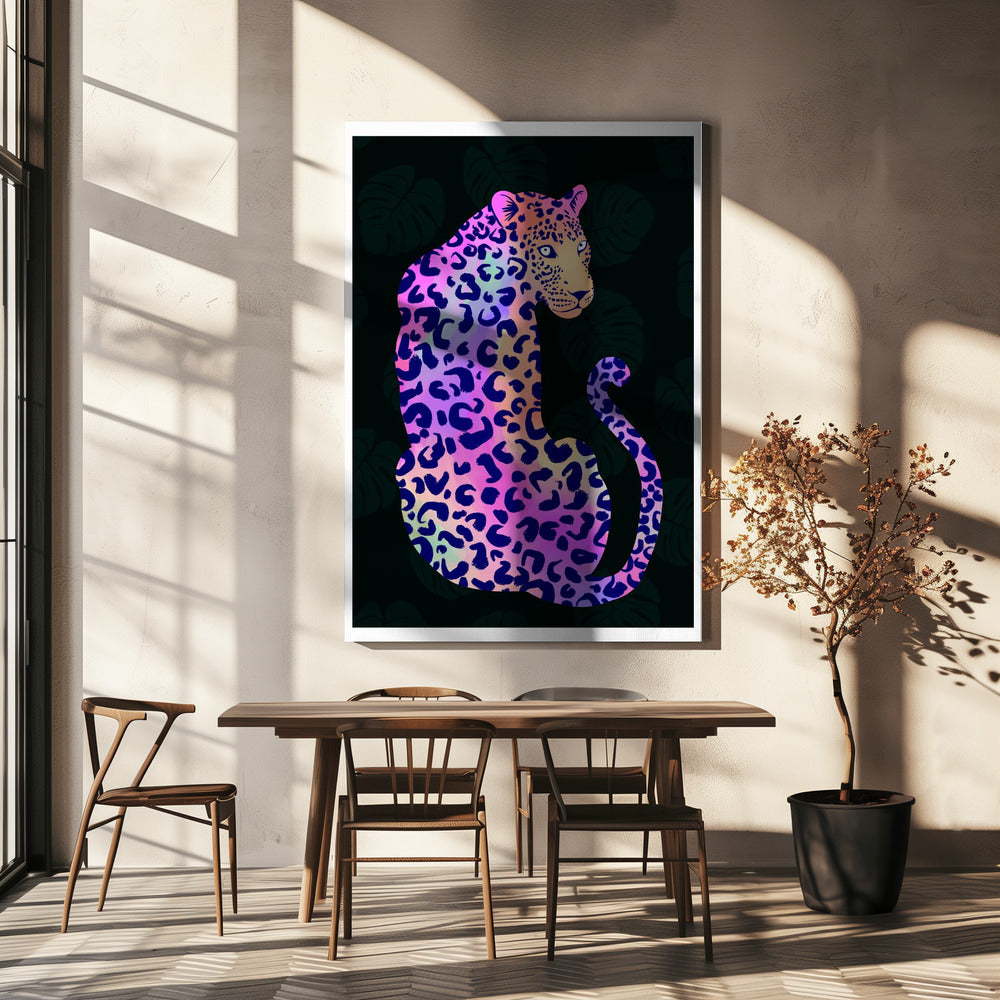 Iridescent Leopard Poster och Canvastavla