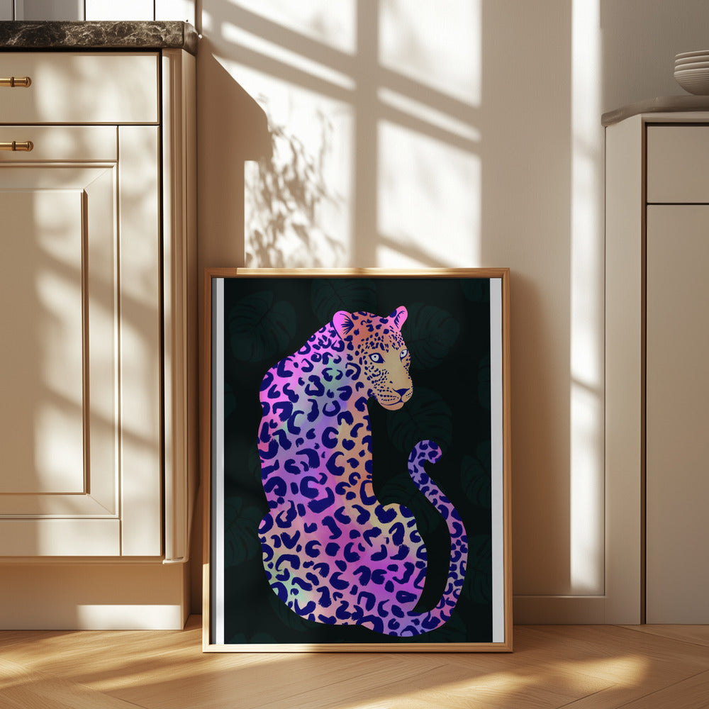 Iridescent Leopard Poster och Canvastavla
