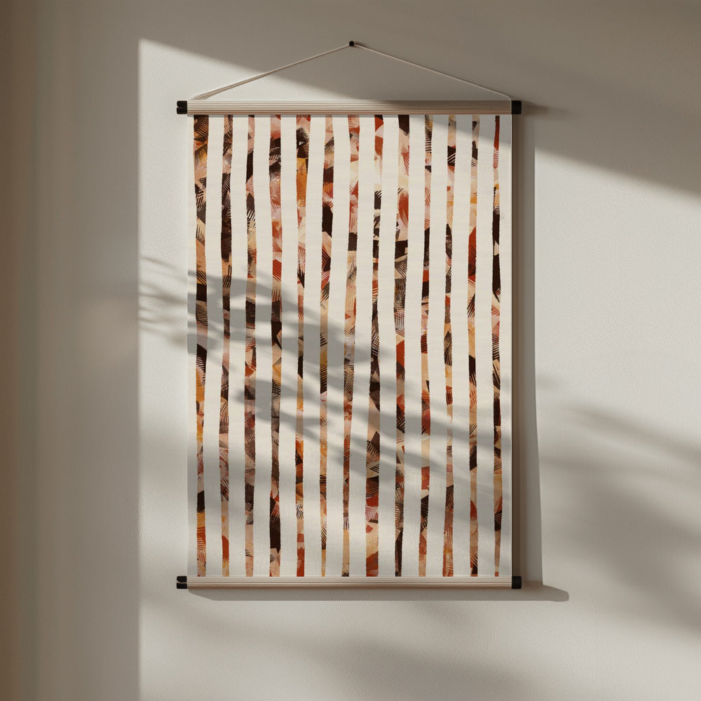 Beige Stripes Pattern Poster och Canvastavla