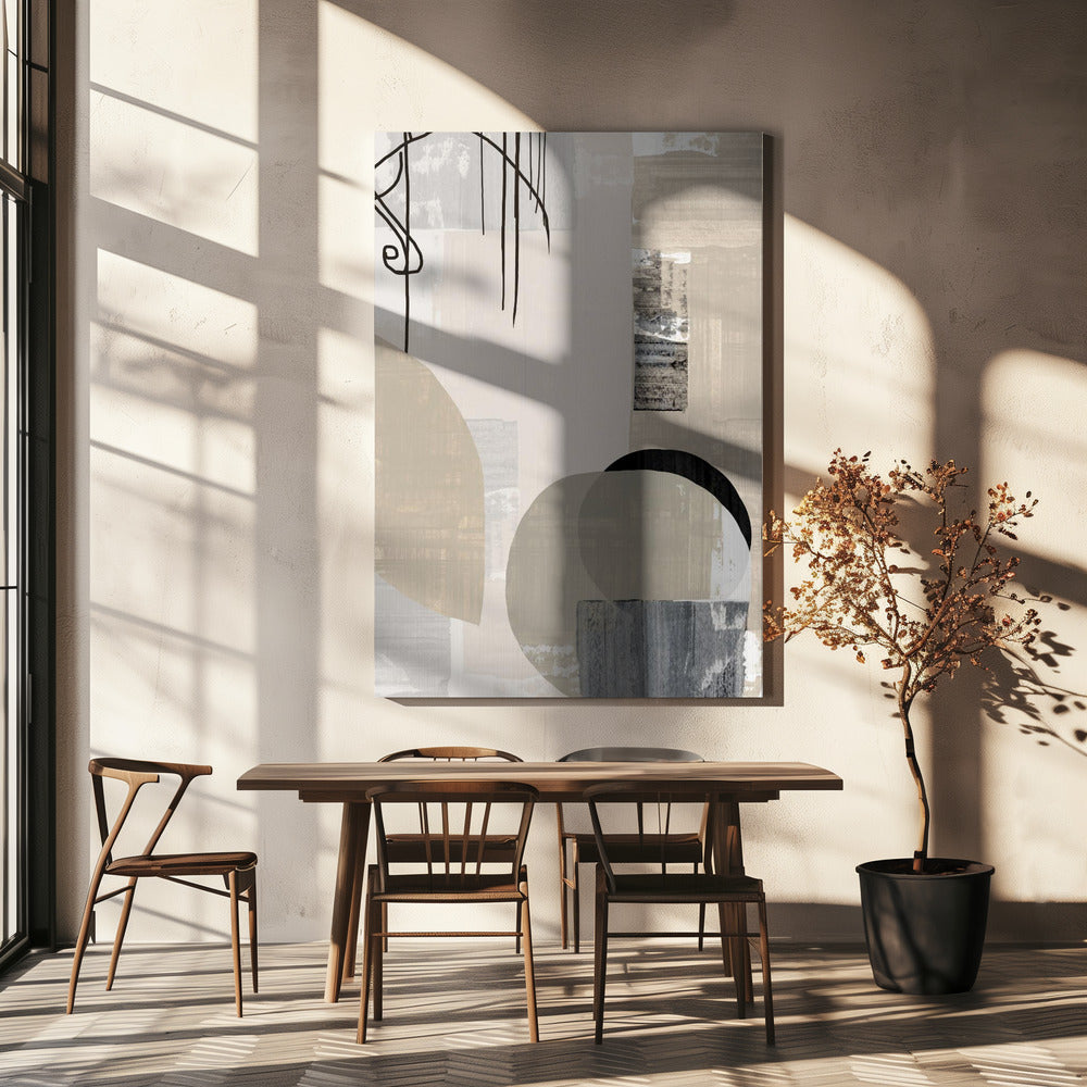 Monochrome Fluidity Poster och Canvastavla