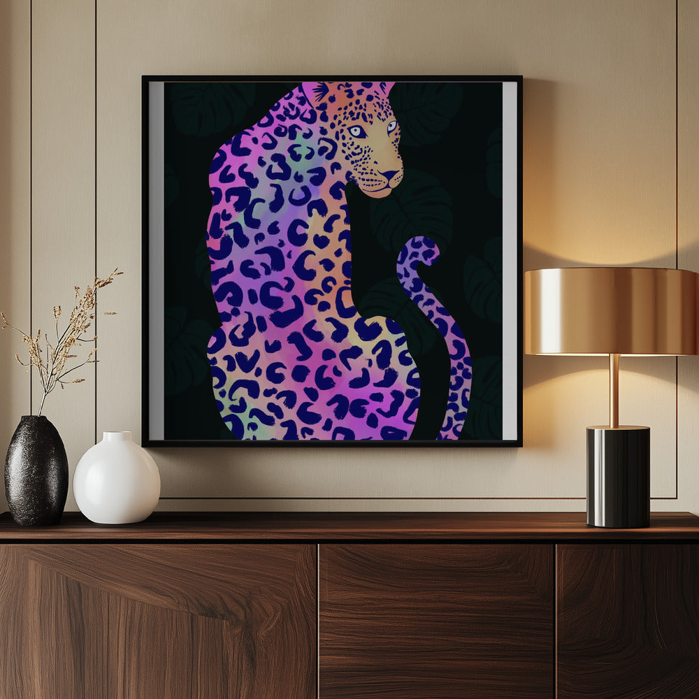 Iridescent Leopard Poster och Canvastavla