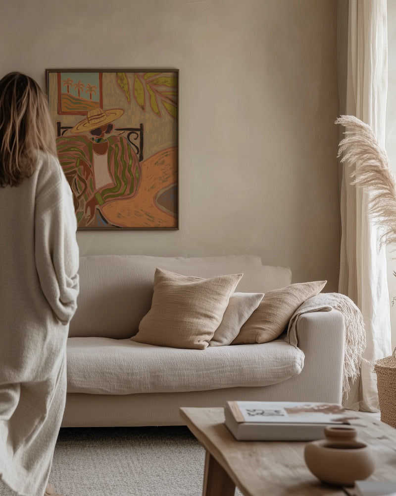 Lady in Stripe Poster och Canvastavla
