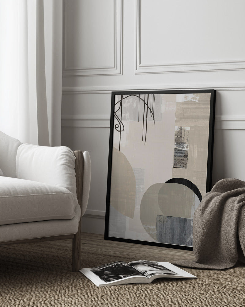 Monochrome Fluidity Poster och Canvastavla