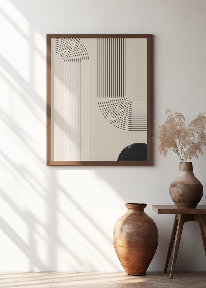 Black Minimal Line Art Poster och Canvastavla