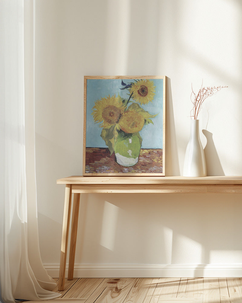 Vase With Three Sunflowers Poster och Canvastavla