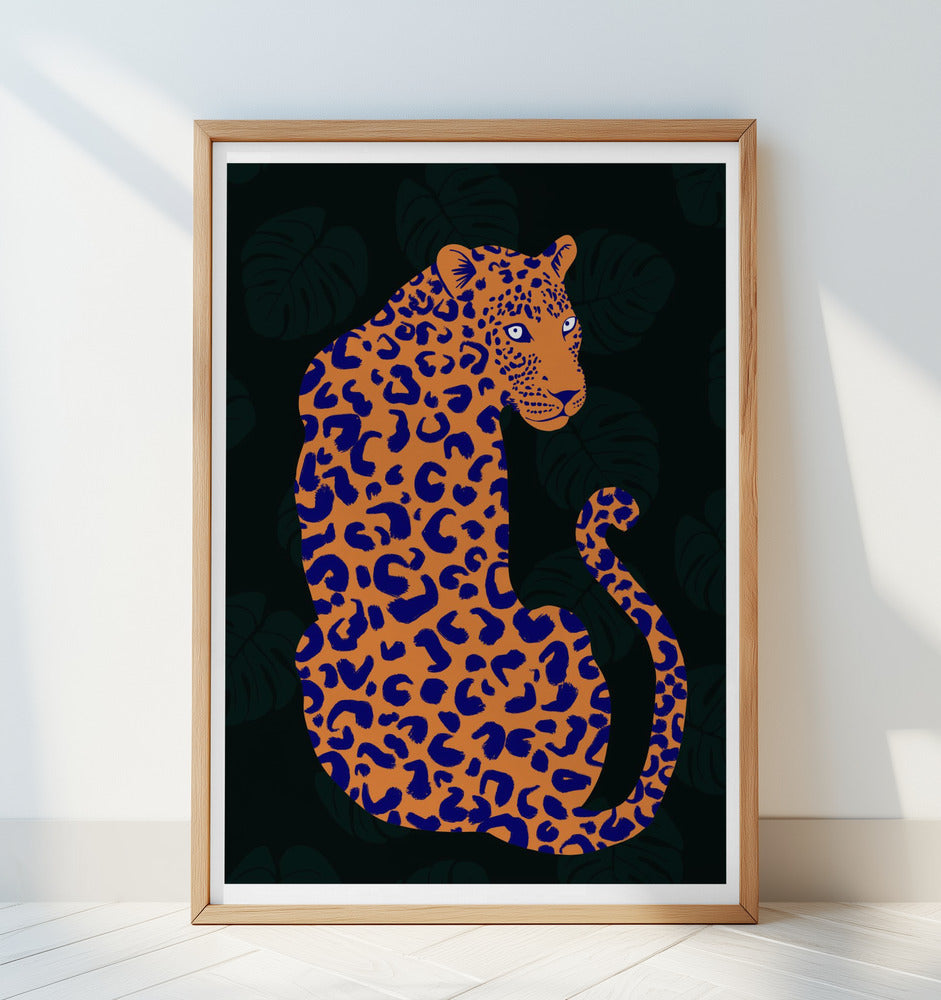 Orange Leopard Poster och Canvastavla